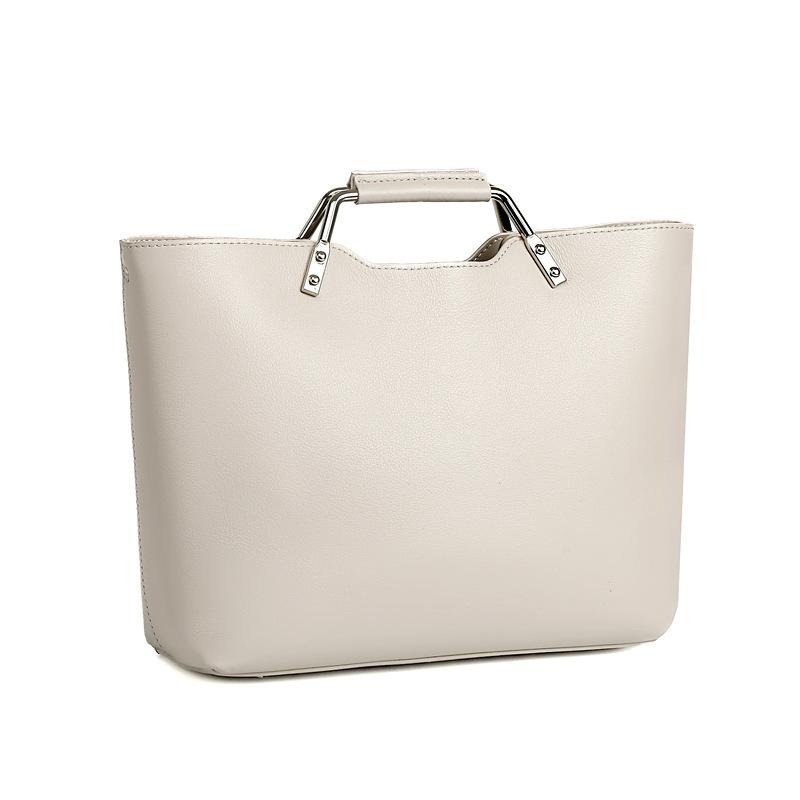 

Genuine Leather Women s Versatile Retro Crossbody Bag Top Layer Cowhide Handbag Artistic Simple Commuter Shoulder Crossbody Large Bag 28*10*23 світло-сірий колір