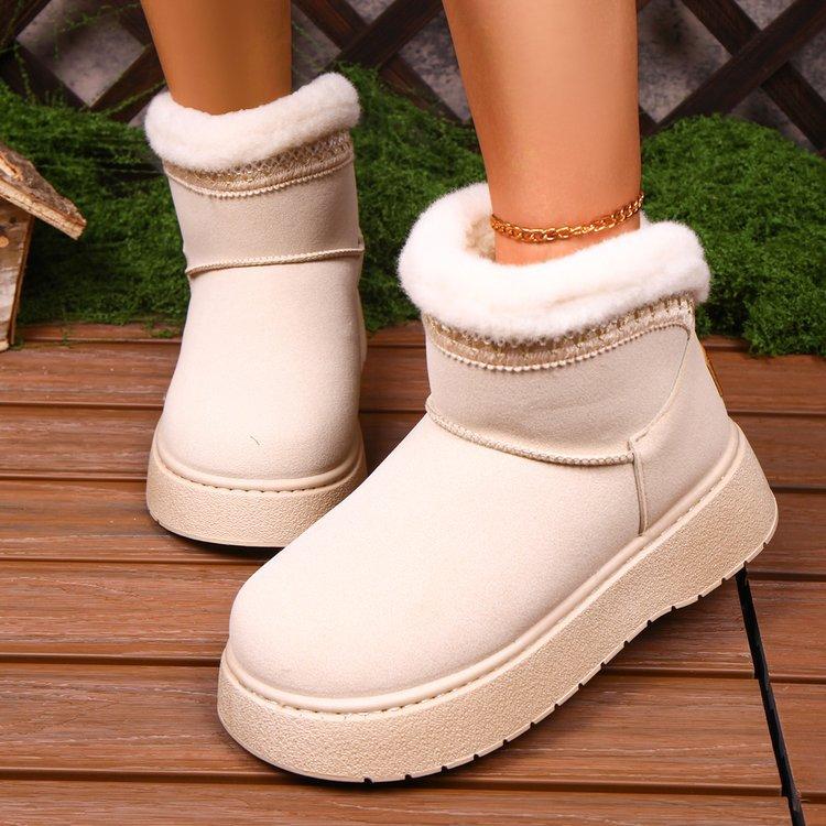 Women's Cushioned High Top Large Size Winter Warm Snow Boots Padded Lining Waterproof Ankle Boots Non-slip Outdoor Hiking Mountaineering Sports Boots