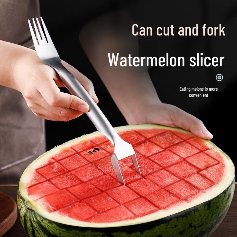 Stainless Steel Watermelon Slicer & Fork Set