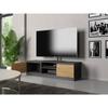 TIVOLI - Modern Style TV Stand - 140x40x36cm - 2 Shelves + 2 Doors - Storage for TV/audio Equipment