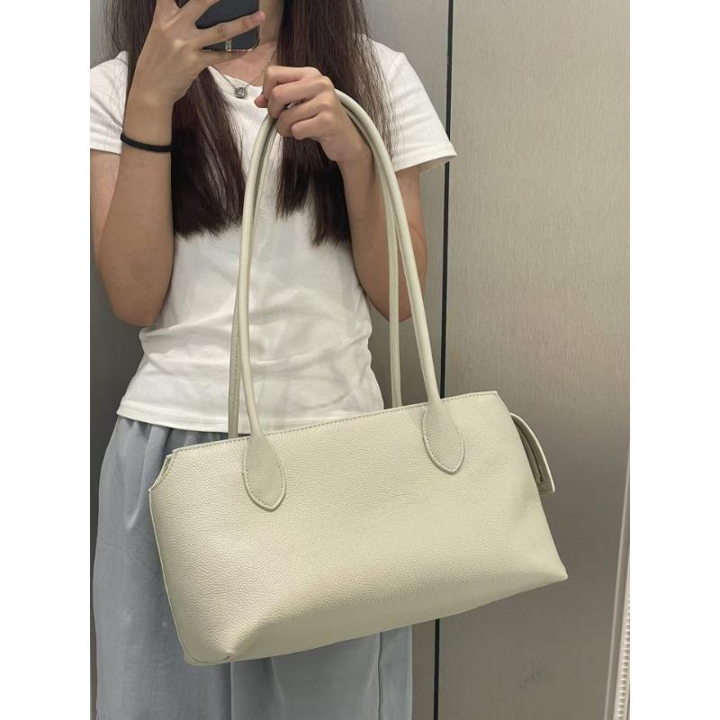 Niche Row Bag Leather Women's Bag Minimalist Style Large Capacity Tote Bag Shoulder Bag Armpit Bag Tote Handbag