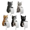 3D Resin Cat Paper Holder Cute Funny Cat Toilet Roll Holder Wall-mounted Toilet Paper Storage Rack for RV Home Kitchen Bathroom