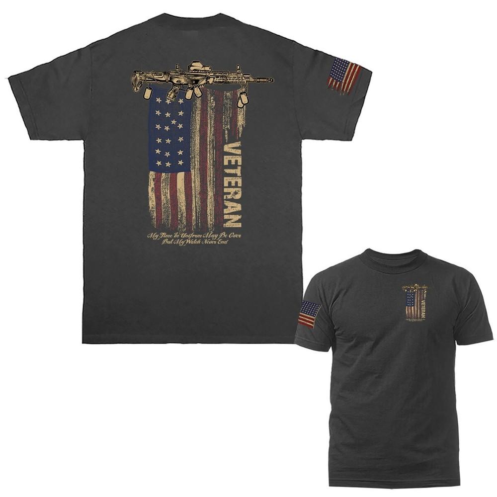 Veteran of US Army Military Patriotic US Flag Graphic Tshirt Unisex T-Shirt S