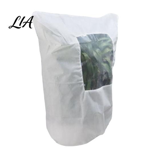 Large Plant Frost Jackets Winter Cover with Viewing Window, Drawstring Freeze Protection Cover, Antifreeze Resuable Blanket for Shrubs, Potted