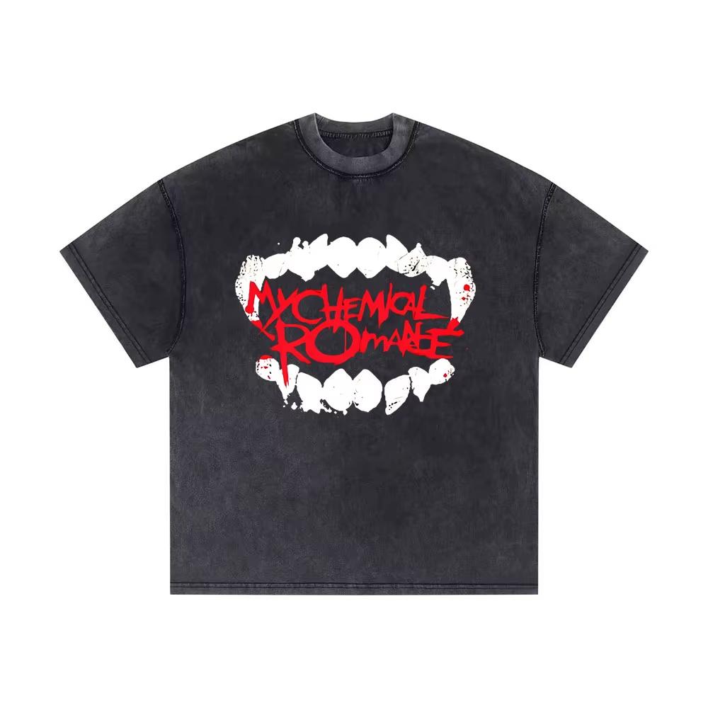 2026 Washed Vintage My Chemical Romance 2007 Tour T Shirt Men Women Parade Punk Emo Rock Band T-shirts Gothic Cotton Oversized T-shirts