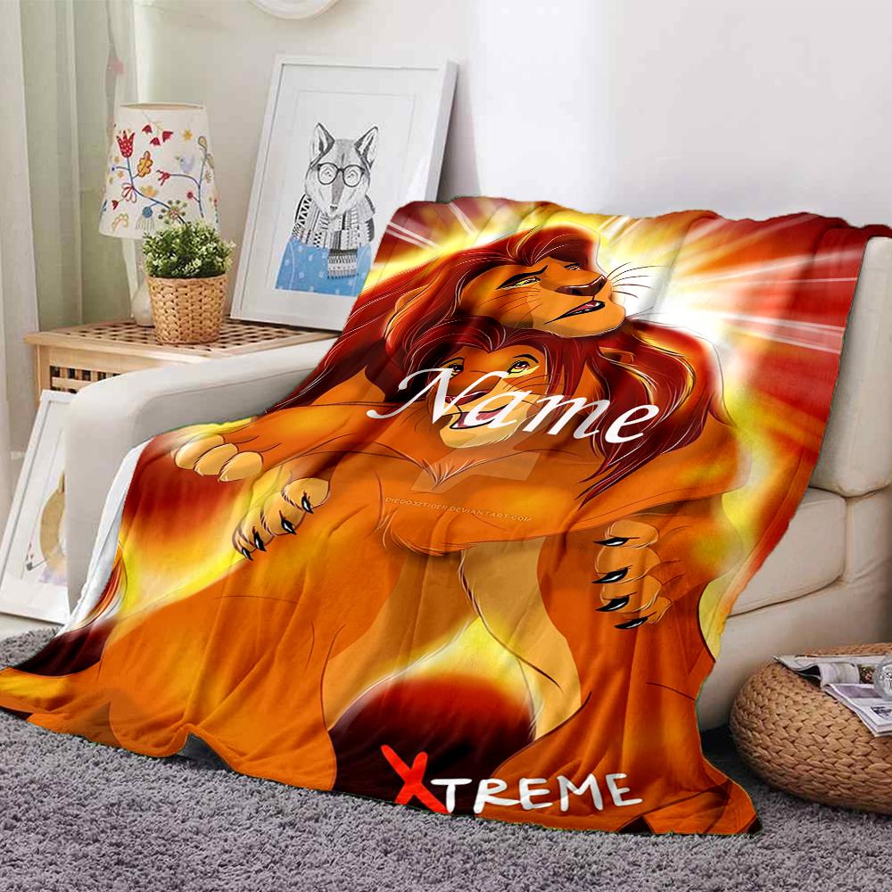 Custom Name Lion Adventure Party Blanket For Couch Bed Plush Cozy Fuzzy Blanket Super Soft Warm Blankets For Fall And Winter 0916270