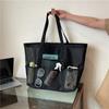 Bolsa de playa de malla portátil para mujer, bolsa de almacenamiento de maquillaje para viajes, bolsa de baño de verano, organizador, bolsa de compras