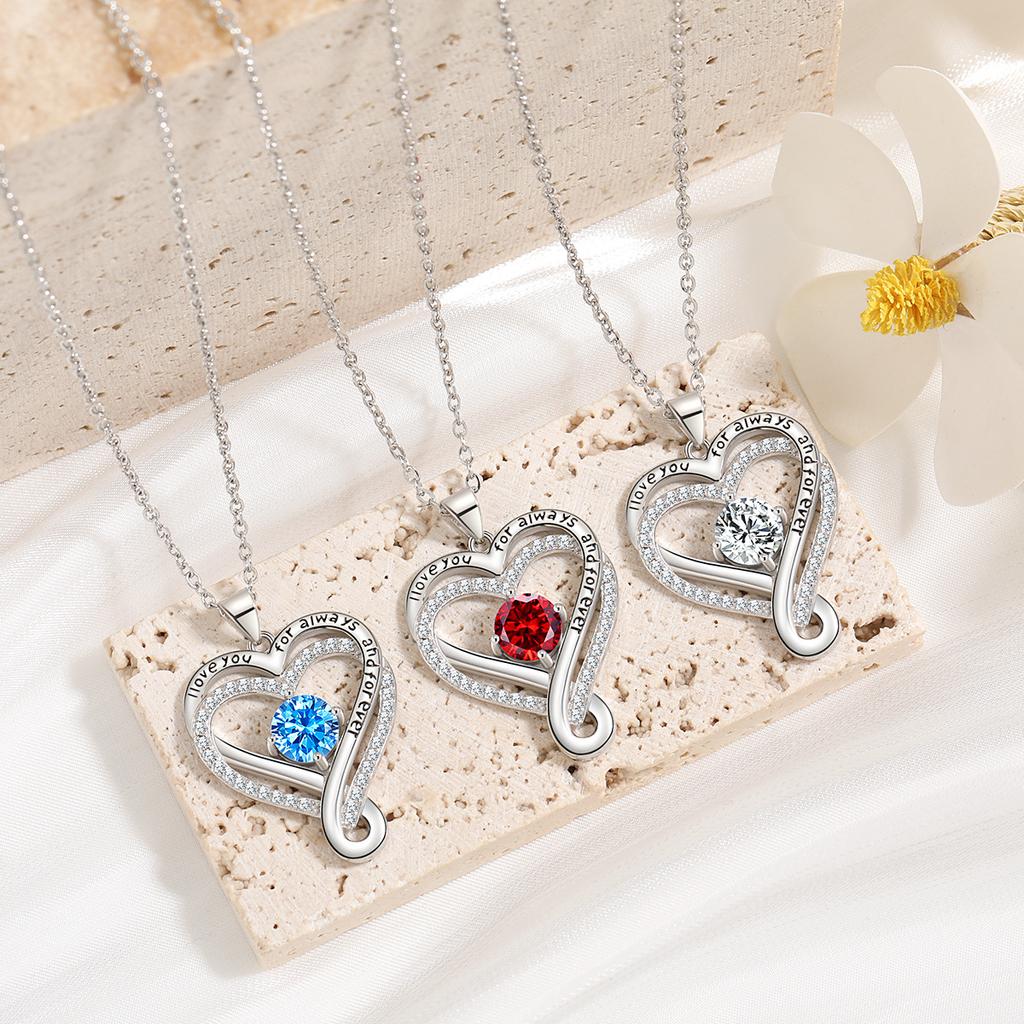 Double-Layer Eternal Love Necklace Female, Ocean Heart Twelve Star Stone Series Love Necklace