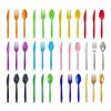 75 Sets of Reusable Multicolor Plastic Cutlery Knives, Forks and Spoons, Which Are Very Suitable for Dining Parties.