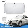 Windshield Sun Shade For Alfa Romeo Stelvio 2017-2021 2022 2023 2024 Window Sunshade Sun Visor Protector Foldable Blocks UV Rays