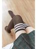 Japanische Preppy Style Gestreifte Baumwoll-Over-the-Knee-Socken