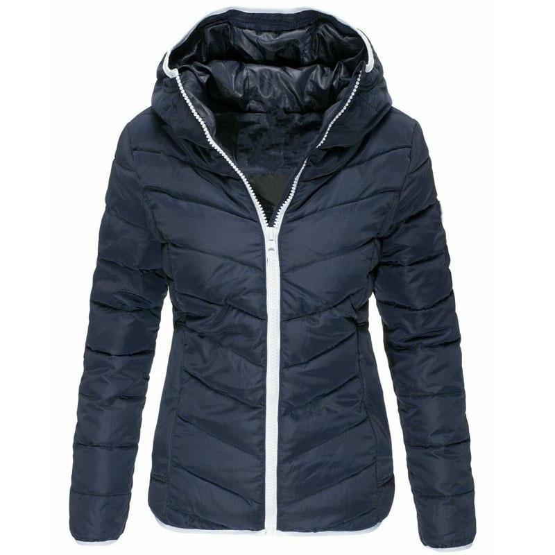 Korean-Style Women's Solid Color Hooded Cotton Jacket - Casual, Warm, and Slim Fit for Autumn/Winter