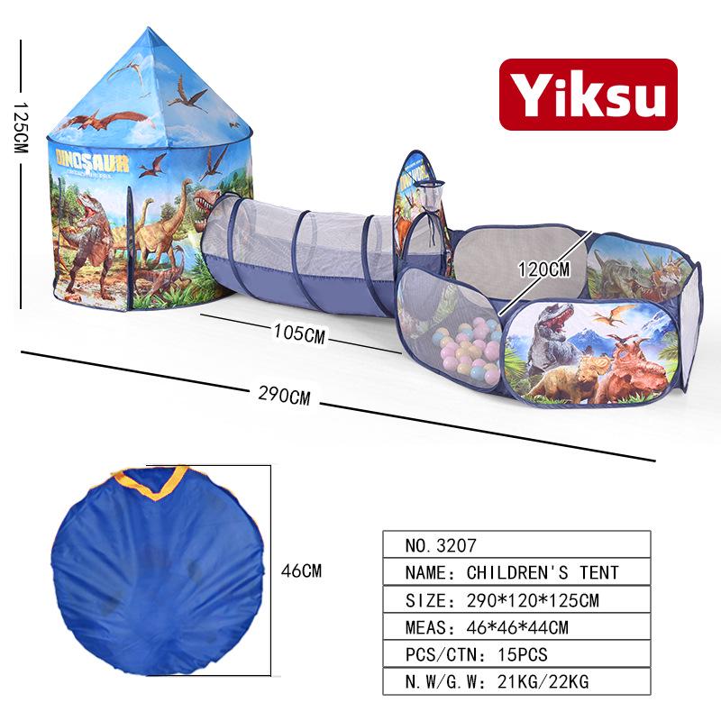 3-in-1 Kids' Yurt Play Tent and Tunnel Set for Indoor/Outdoor Use