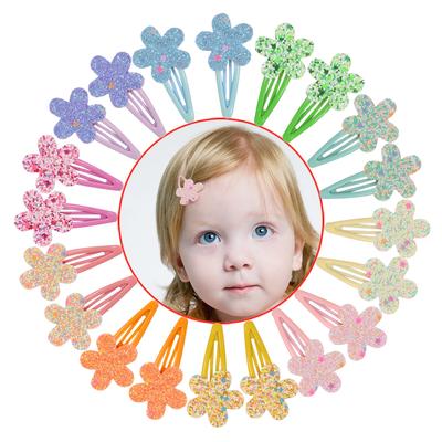 2/10 Stück Glitzer-Blumen-Haarspangen Süße Kinder Mädchen Haarspangen Bonbonfarben Florale Haarspangen Kinder-Barrettes Haaraccessoires
