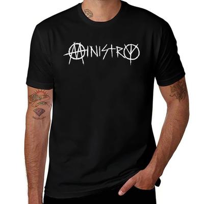 Logo zespołu ministry 02 exselna wysoka jakość metalowy zespół T-shirt męski t-shirt bawełna 100% anime tshirt t-shirt męski bawełniany T-shirt