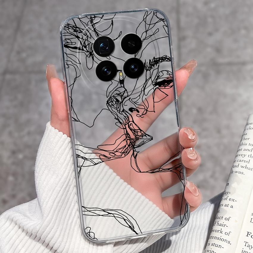 Für Huawei Honor Magic8 7 6 5 Pro Nova 12 Ultra 12i Handyhülle Schönes Blumenmuster Transparentes Silikon Vollschutzhülle Für Huawei Gehäuse