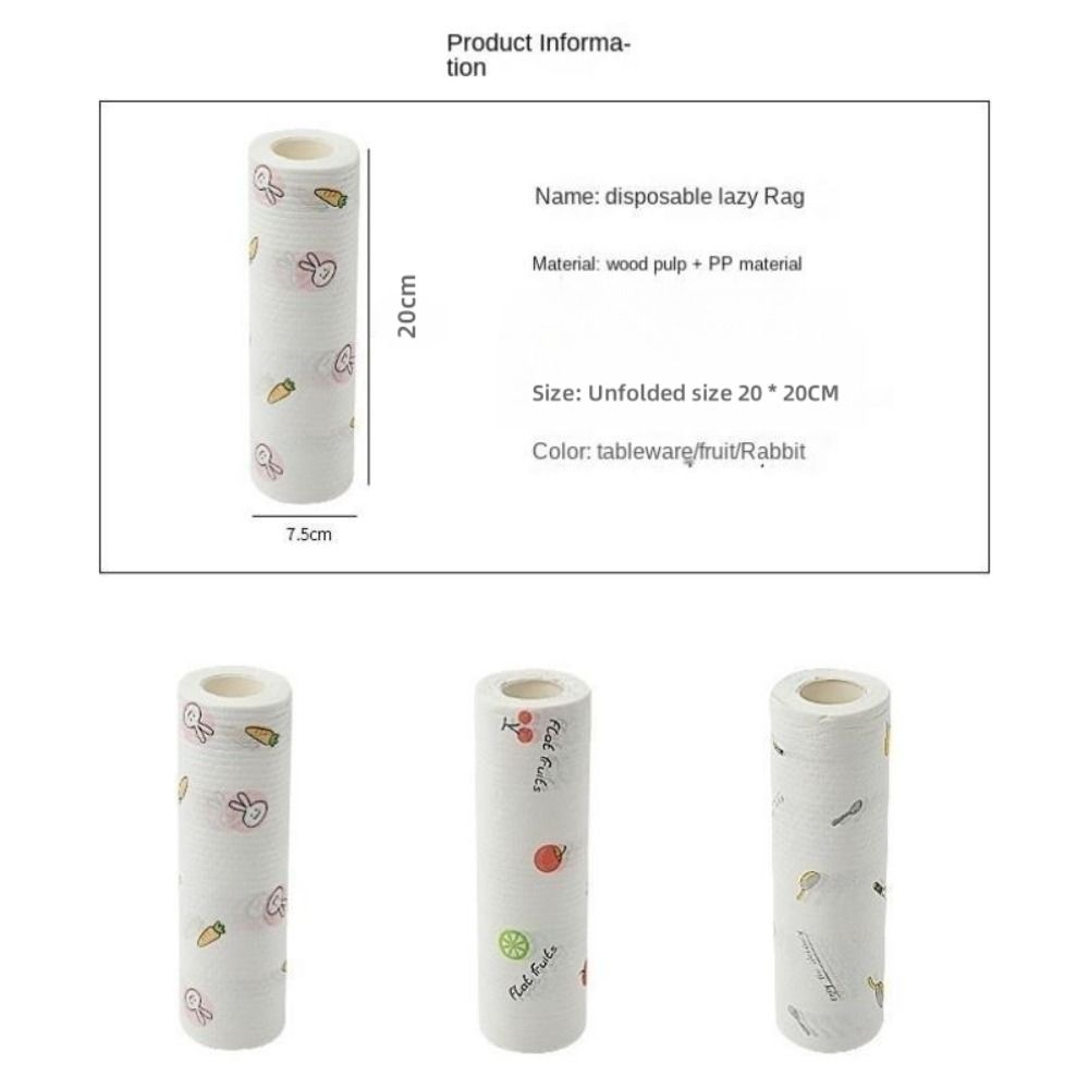 1Roll/400Sheets Non-woven Fabric Disposable Lazy Cleaning Rags Thickened Kitchen Towel Dishwashing