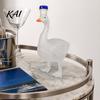 Premium Collectible Bottle Goose Shape Glass Whiskey Decanter, 3D Bird Liquor with Frosted Stopper, 350ml Art Vodka Wine Dispenser for Home