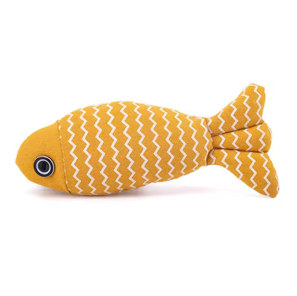 1pc Pet Toys Cat Chew Toys Linen Fish Pillow Chew Training Toy Simulation Fish Puppet Pet Supplies
