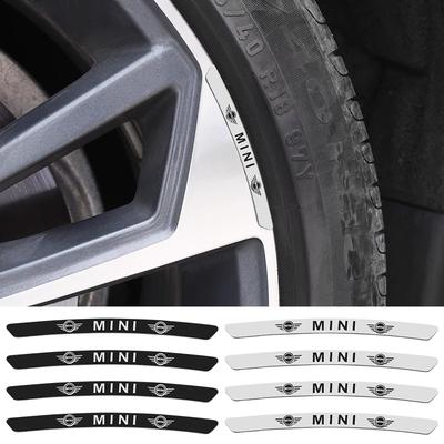 4Pc Aluminum Car Wheel Hub Badge Sticker Tire Rim Decor Decal Accessories For MINI Cooper JCW WORKS R55 R56 F55 F56 R57 R58 R59