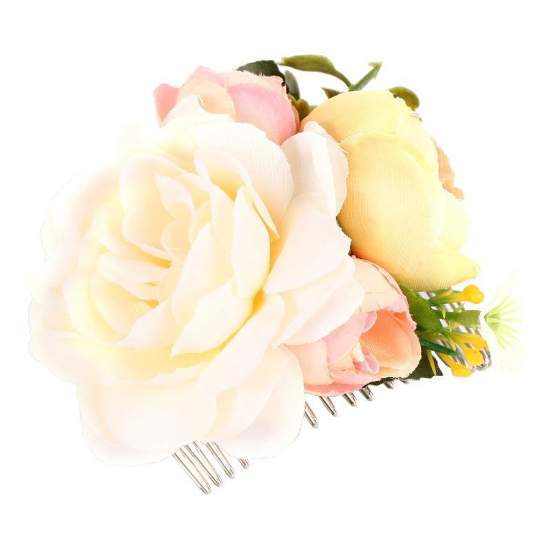 אופנה נשים פרח מלאכותי סיכת שיער מסיכת שיער חתונה אביזרי שיער כלה