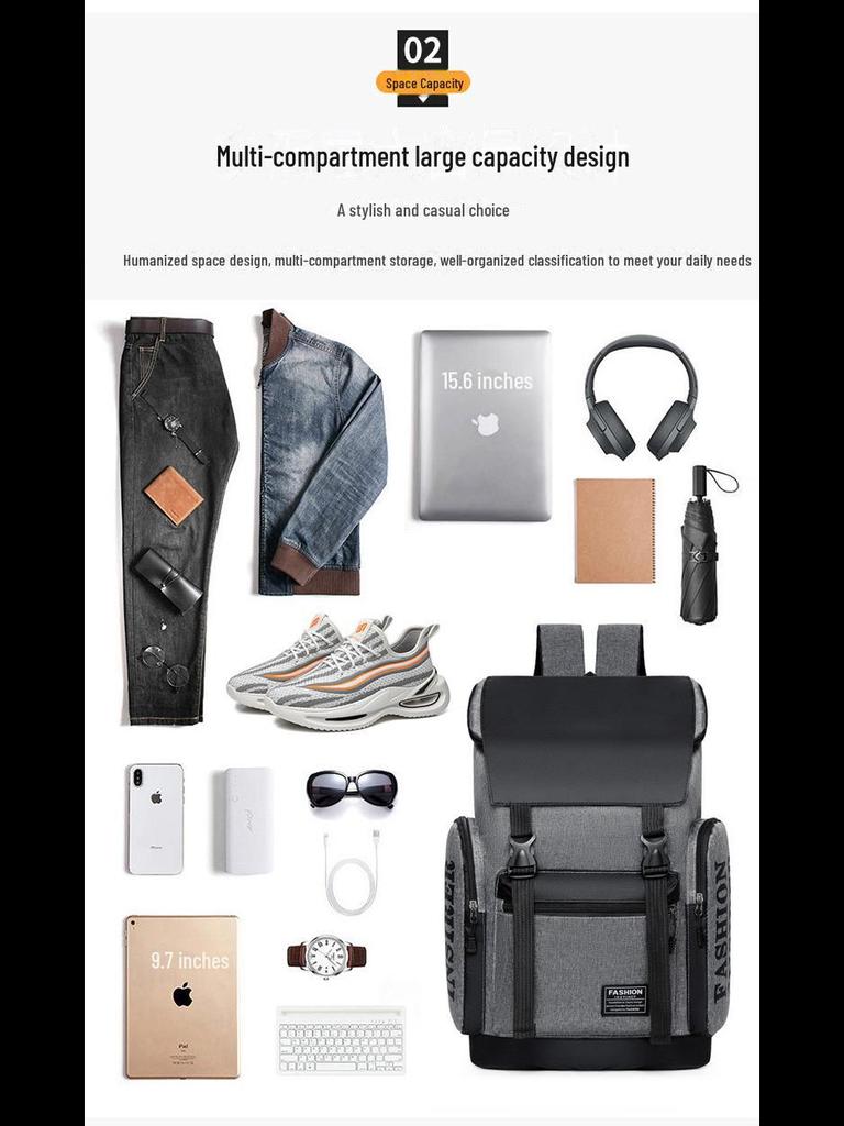 Großer Multifunktionsrucksack für Herren für Reisen, Uni und Business