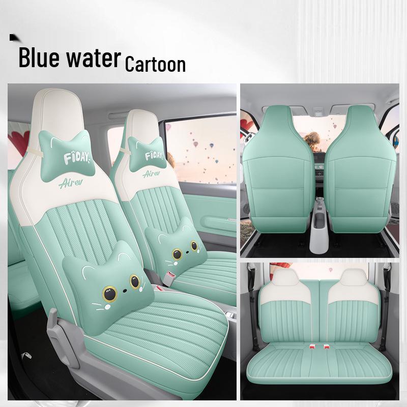 Wuling Sunny Universal Cartoon Leather Car Seat Cover, Full Surround for All Seasons.