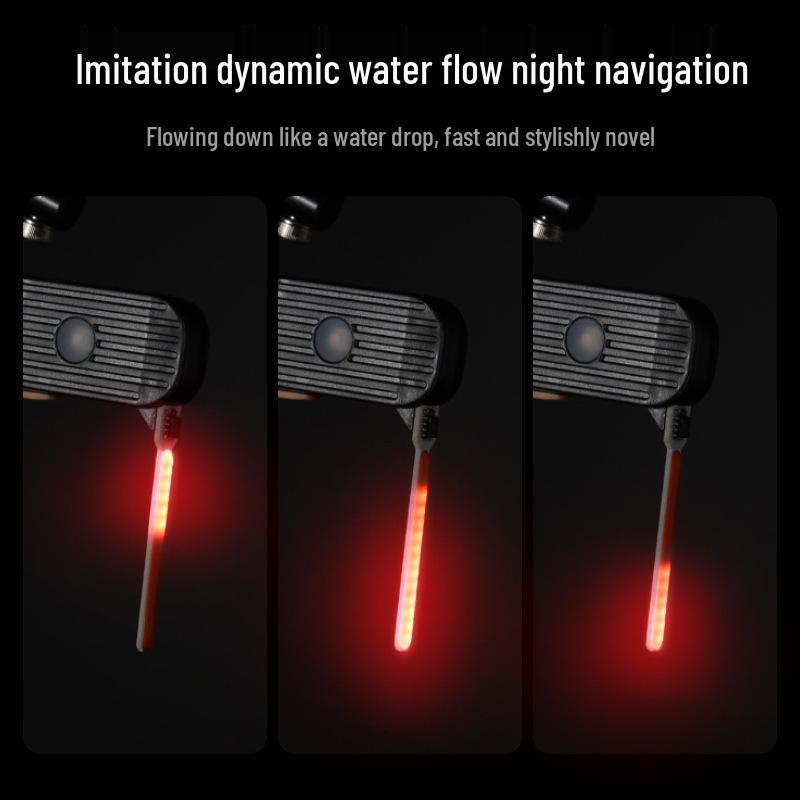 Lumină LED Reîncărcabilă USB pentru Ciclism Nocturn - Prindere cu Curea și Navigare Fluantă