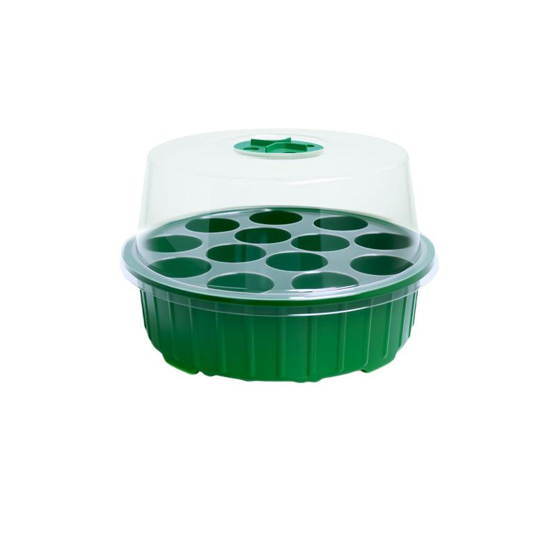 

Circular seedling box 13 hole tray breathable and cutting tool, insulation and moisturizing tray wi зелёный