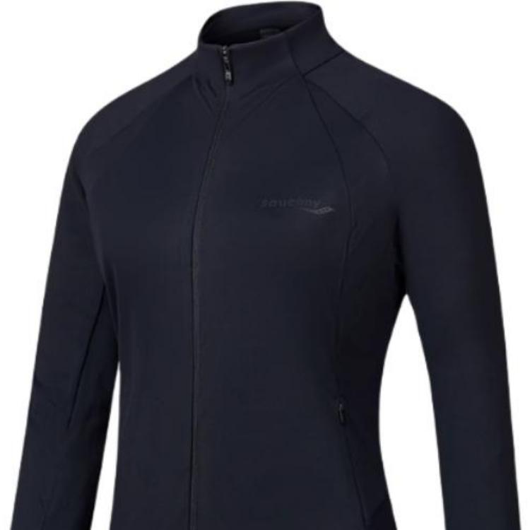 Saucony Solid Color Casual Fashion Versatile Long Sleeve Jacket Women jackets Black SC1239311AL-BK01