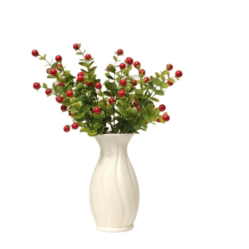 Artificial Eucalyptus Foliage with Red Berries 35.5cm for For wedding Decoration Photography Prop Event Home Commercial Display