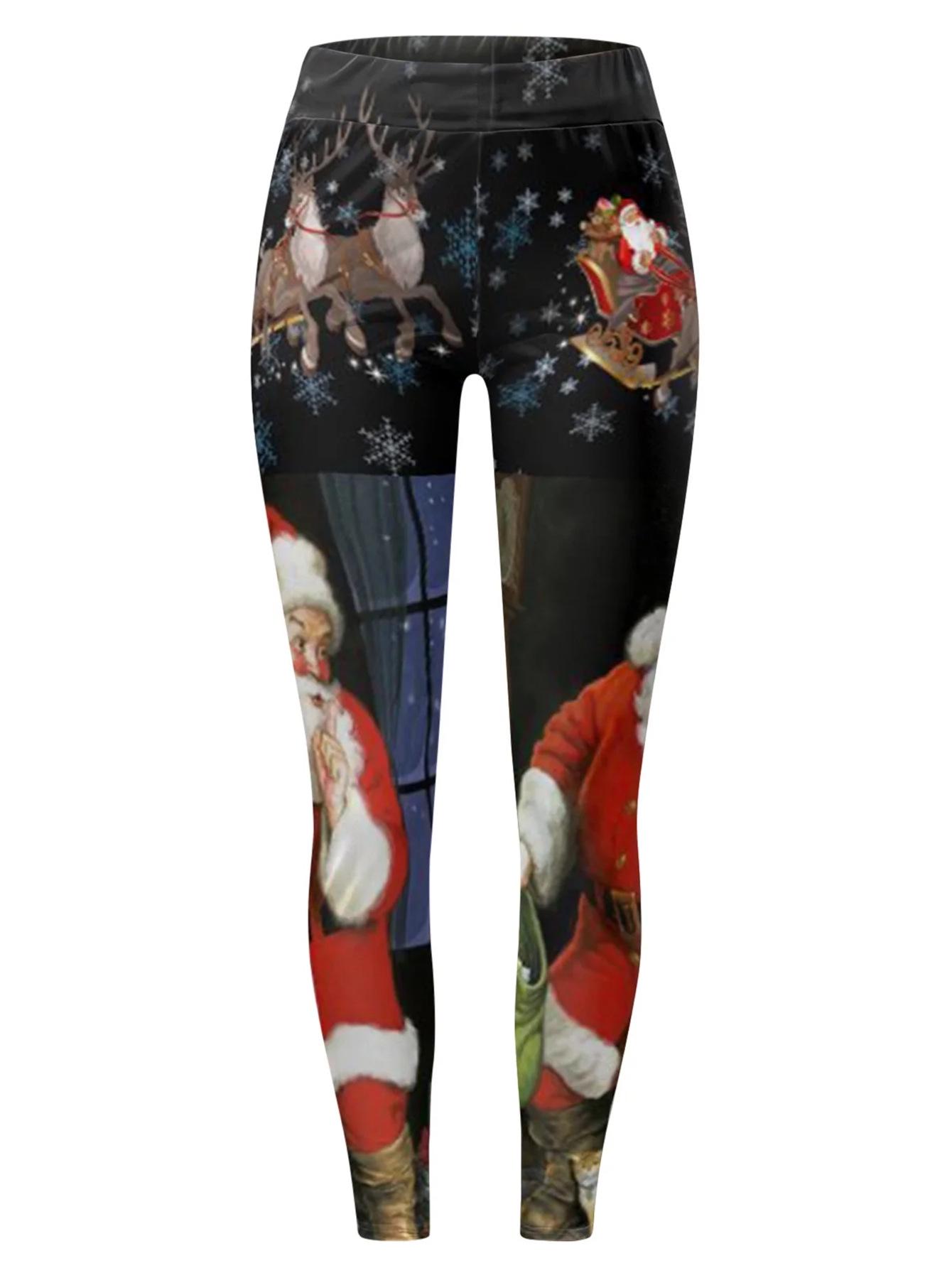 

Брюки для йоги с рождественским принтом с высокой талией - Утягивающие, подтягивающие бедра фитнес-леггинсы для занятий спортом на открытом воздухе Medium