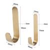 J Shaped Key Holder Gold Coat Hook Punch-free Furniture Hardware  for Kitchen Bathroom