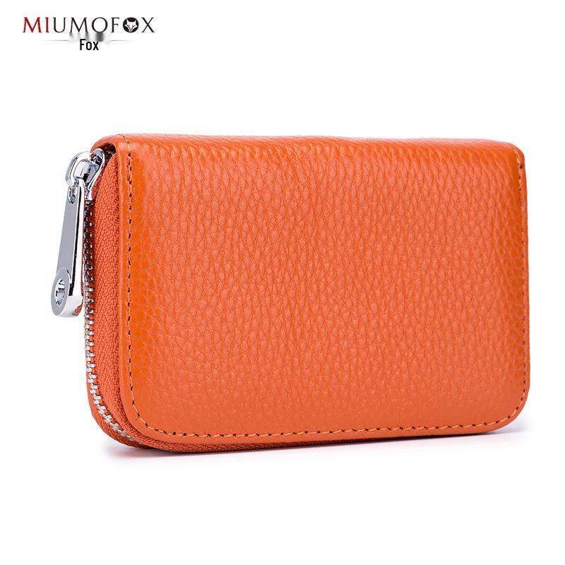 Portafoglio porta carte in vera pelle RFID da uomo e da donna - a soffietto con 12 scomparti, antimagnetico