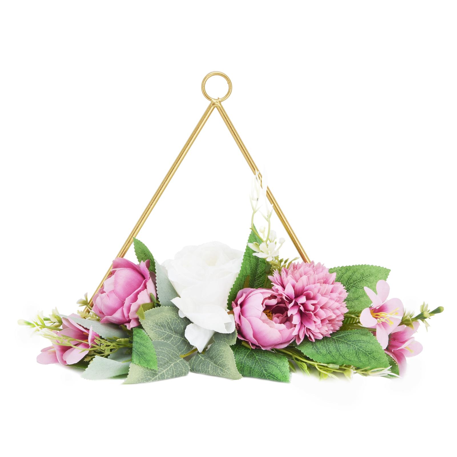 

Искусственный венок из цветов, металлический обруч, гирлянда, украшение для дома, свадебный букет, настенная подвеска для Triangle