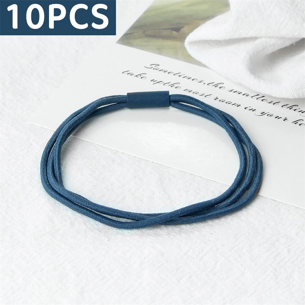 10pcs Simple Multi Loop Hair Bands Women Basic Solid Color Rubber Band Hair Accessories Headband Holder Scrunchies Gift for Girl