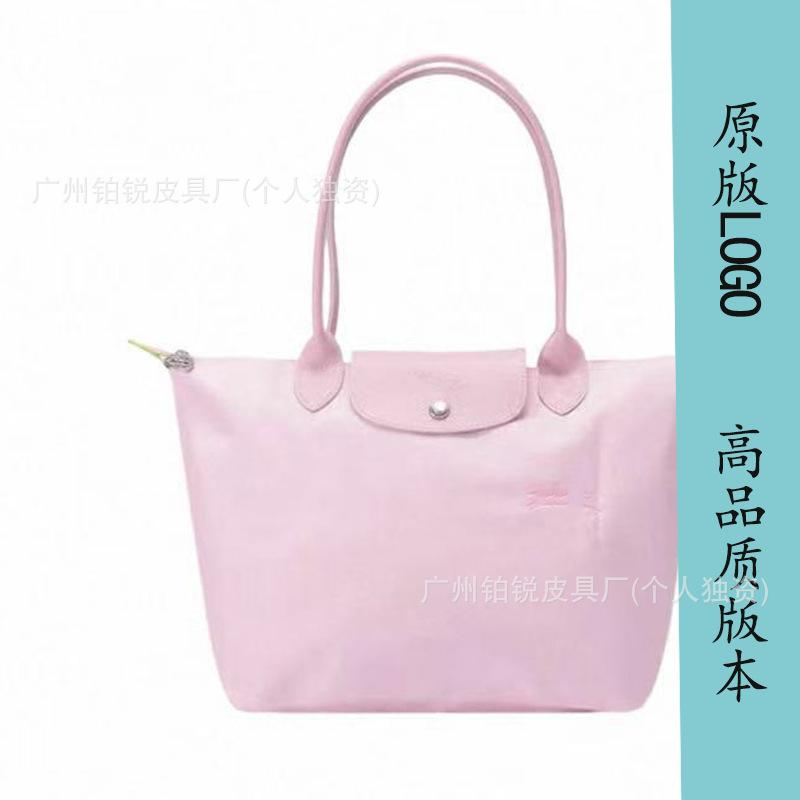 Dragon Inlaid Week Nylon Leather Handbag Embroidery Large Capacity Tote Bag Waterproof Folding Shoulder Bag Women