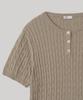 ANOTHER OFFICE WOMEN W. Henley Neck Cable Knit (Light Khaki)
