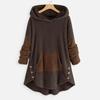 Women's Loose Plush Solid Color Long-sleeved Hooded Sweatshirt