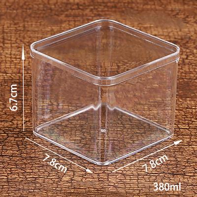 Square Plastic Candy Box Transparent Food Grade Packaging Box With Lid