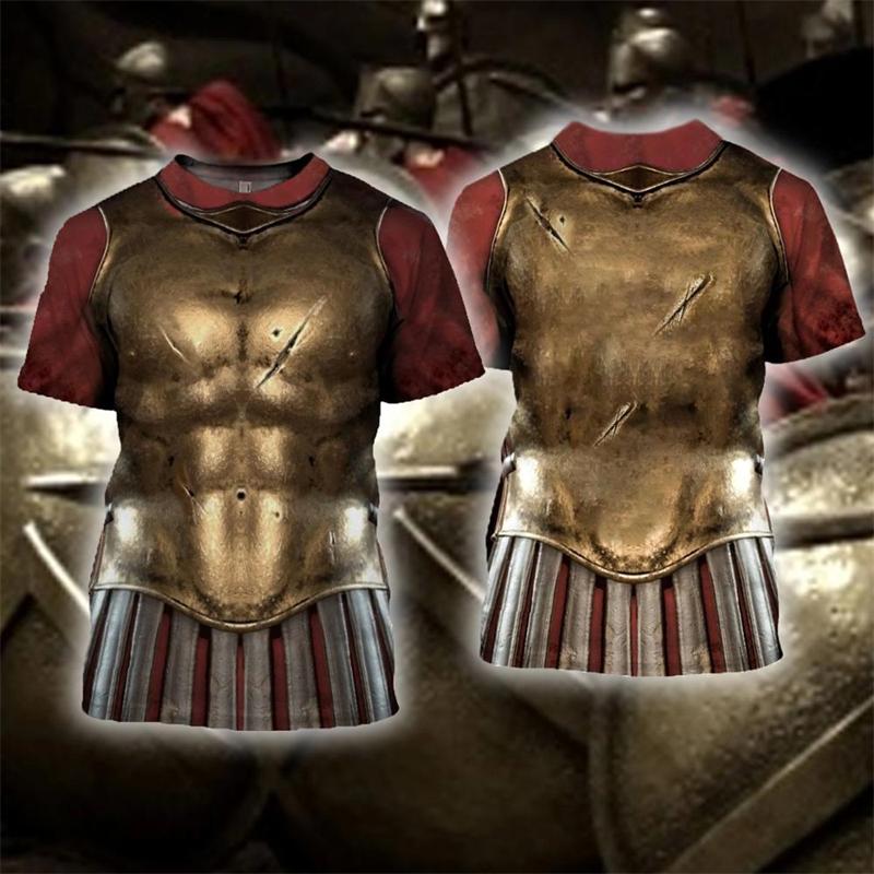 3D Print Knight Armor Cosplay T-shirt For Men New In Men's Casual O-neck Short Sleeve T Shirts Streetwear Funny Tee Shirt Tops