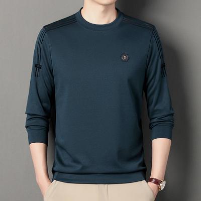 Men's Sweatshirt Spring and Autumn New Style for Middle-aged and Young Men's Long-sleeved T-shirt Men's Round Neck Shirt Casual Loose Top