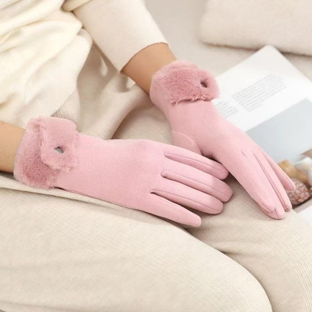 Windproof Plush Gloves Velvet Women Mittens Fashion Winter Gloves  Winter