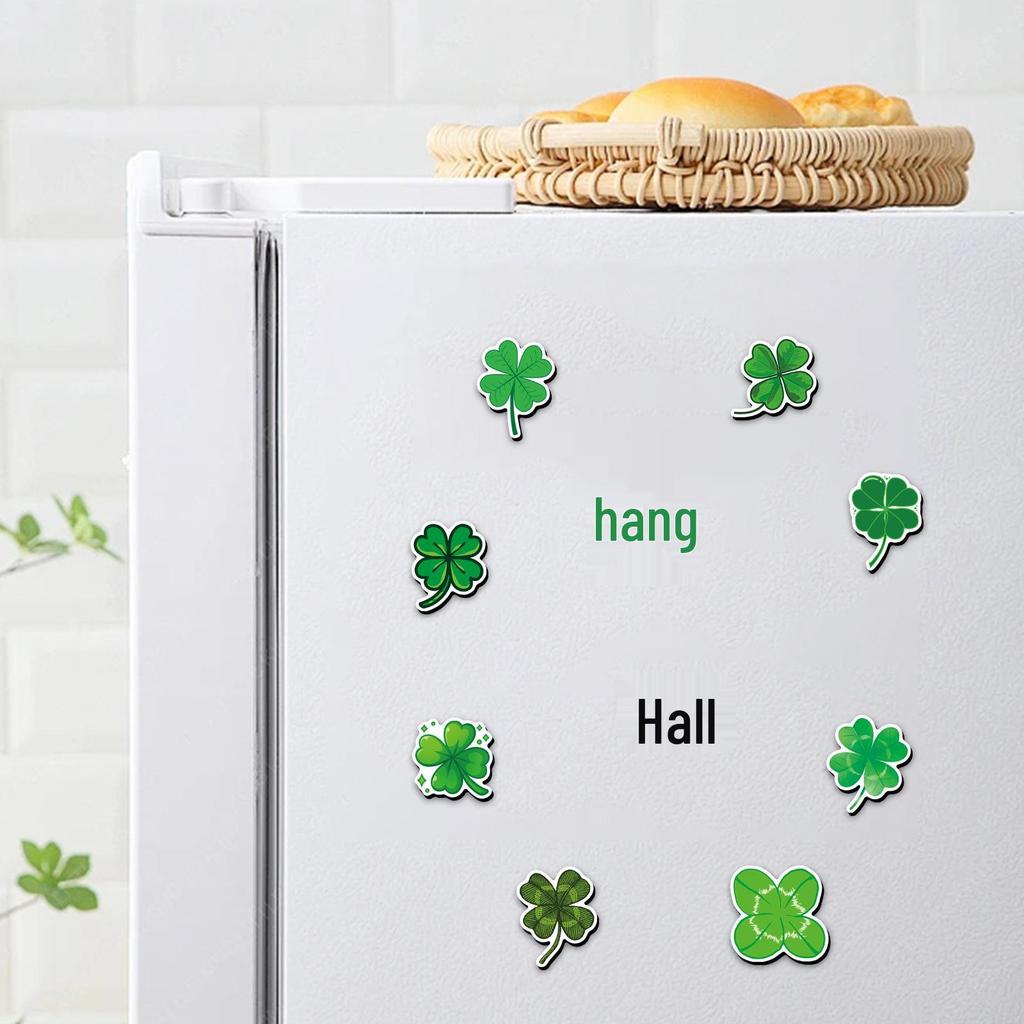 20 Four-Leaf Clover Soft Magnets: Green Plant-Themed, Creative, Waterproof Refrigerator Decor