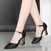  sapatos femininas women fashion black patent leather buckle strap high heel shoes for sexy party lady cool pumps ab324