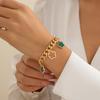 Charm Personality Colored Five-petal Flower Tassel Pendant Gold Color Stainless Steel Chain Bracelet Necklace for Women Jewelry