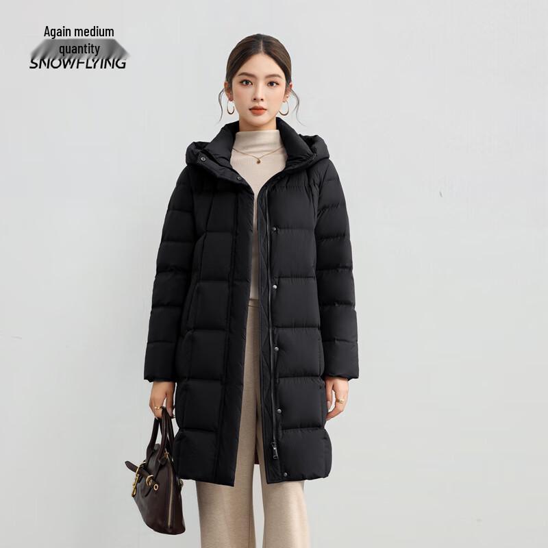 Xuezongfei Women's Mid-Length Hooded Down Jacket