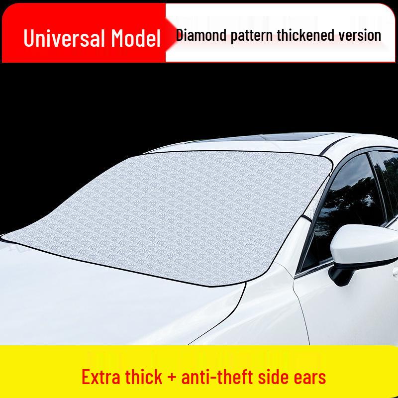 Double Layer Windproof Snow & Frostproof Car Sunshade Cover for Windshield & Half Body