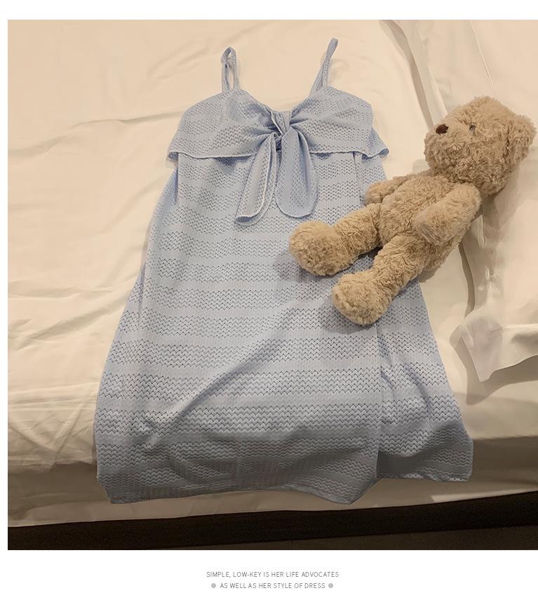 2026 Summer Women's Sweet Imitation Cotton Jacquard Camisole Nightgown Dress