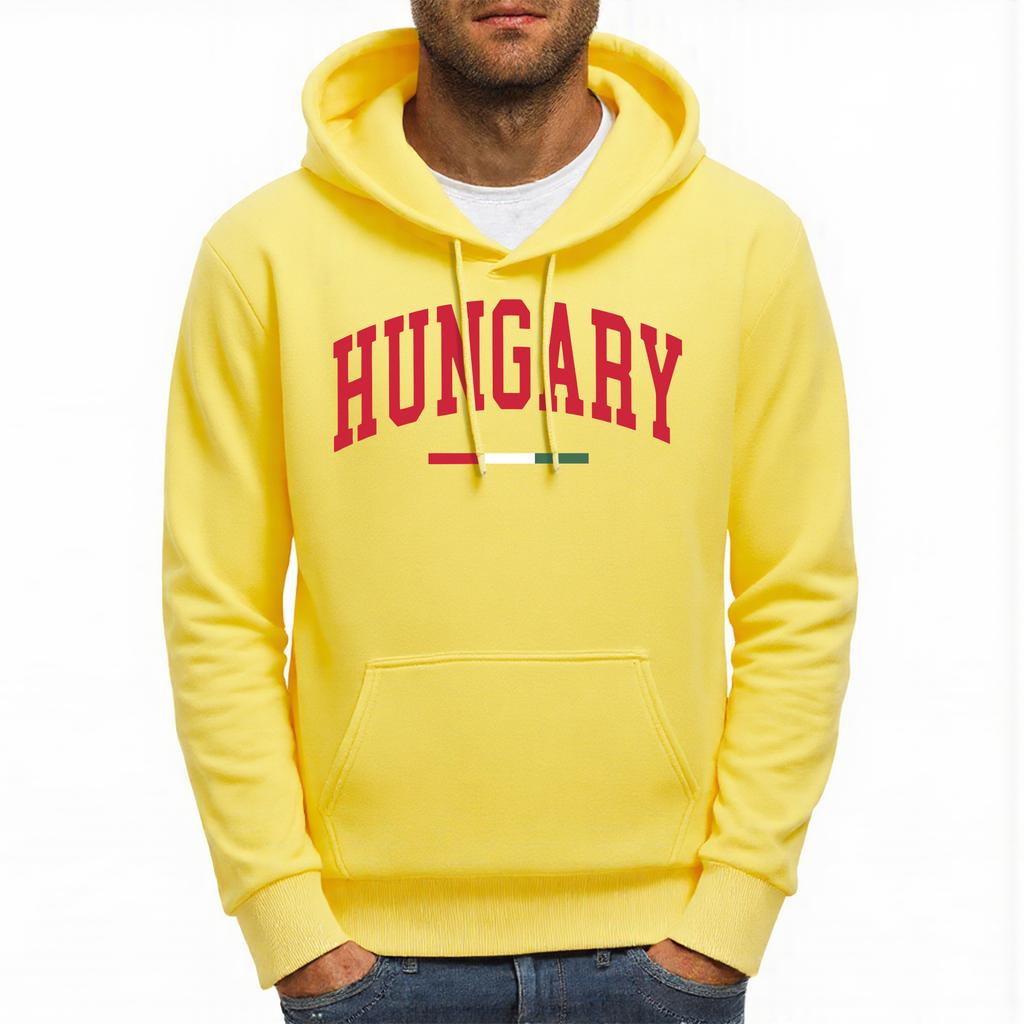 Hungary Red White Green Stripes Print Mens Hoodies Multicolor Loose Hoody Pocket Comfortable Streetwear Fleece Casual Man Hoodie